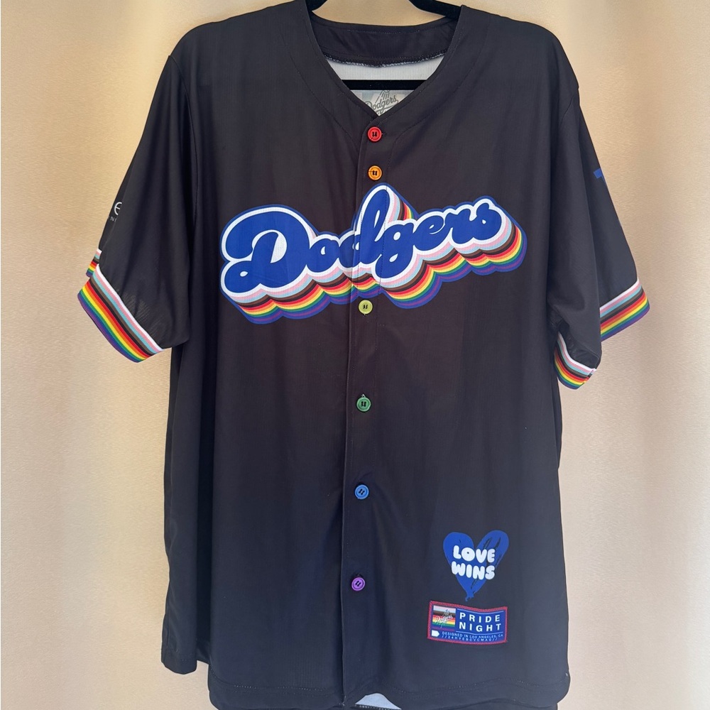Los Angeles Dodgers Pride Night Jersey - Black with Rainbow Accents